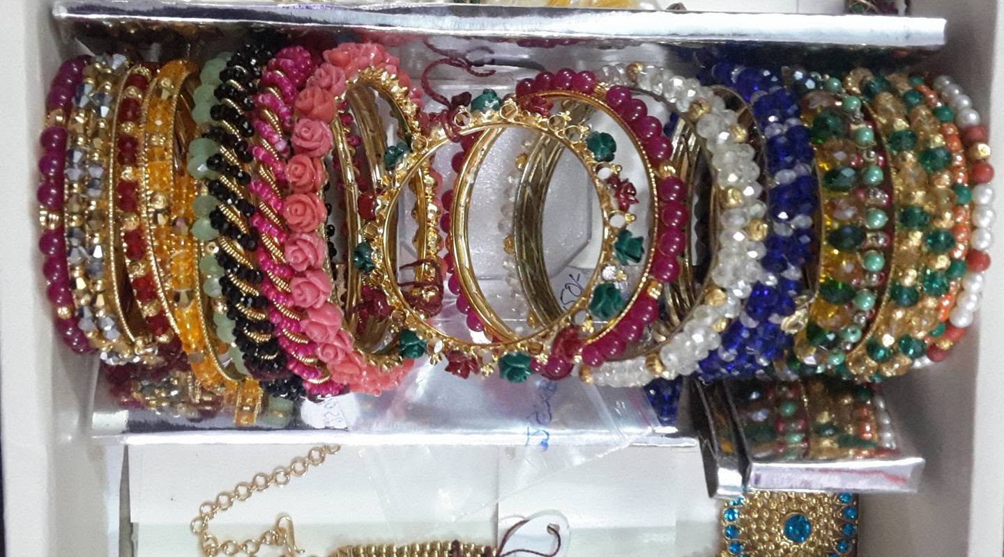 Collection of handmade decorative bangles