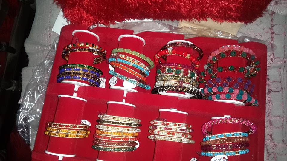 Colourful handmade bangles