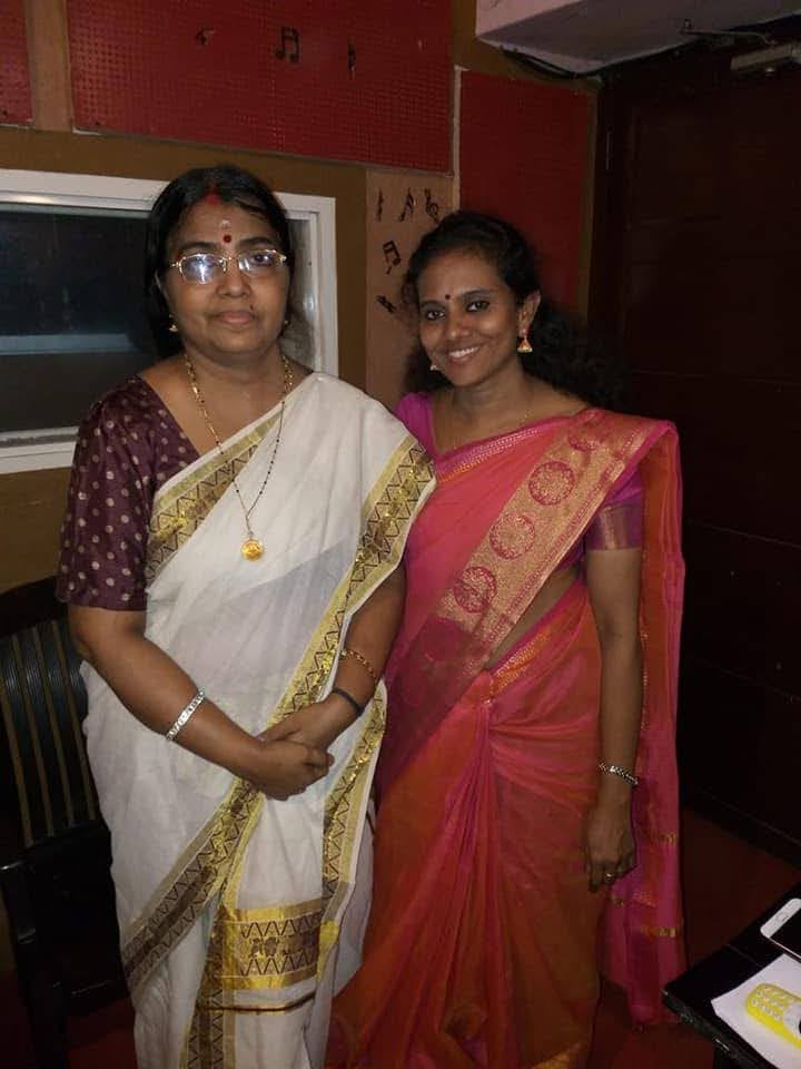With a fellow artist